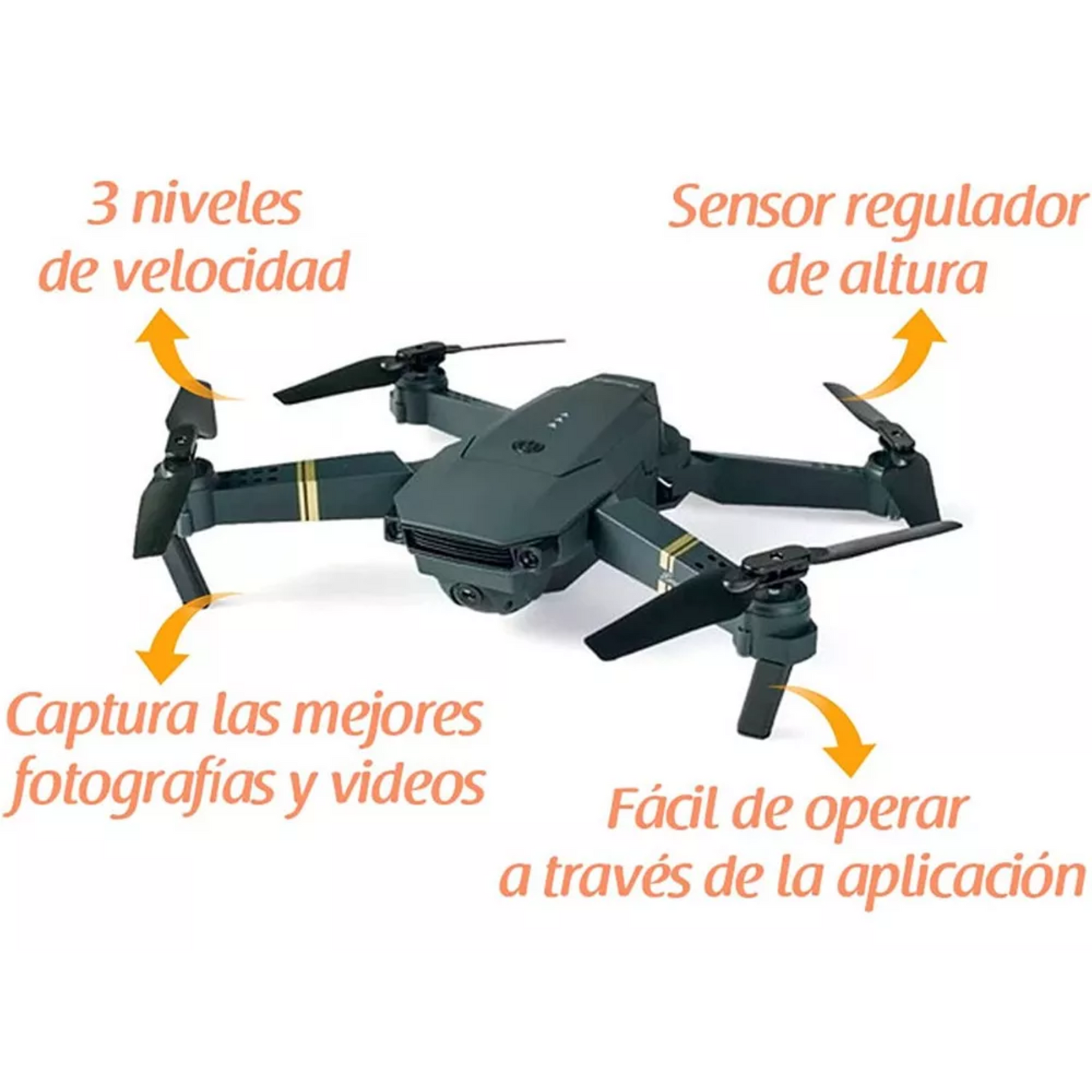 Dron 998 PRO Plegable con Cámara HD WiFi FPV